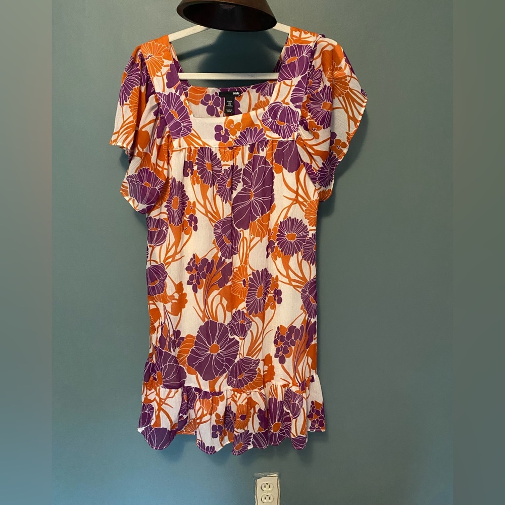Purple and orange floral H&M dress from early 2000s